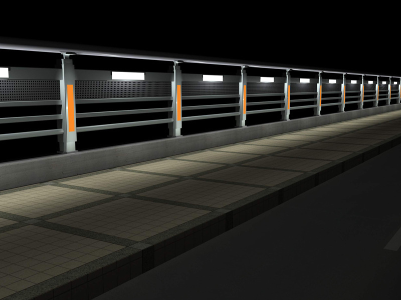 灯光护栏 光电栏杆 道路 桥梁 防护栏 景观