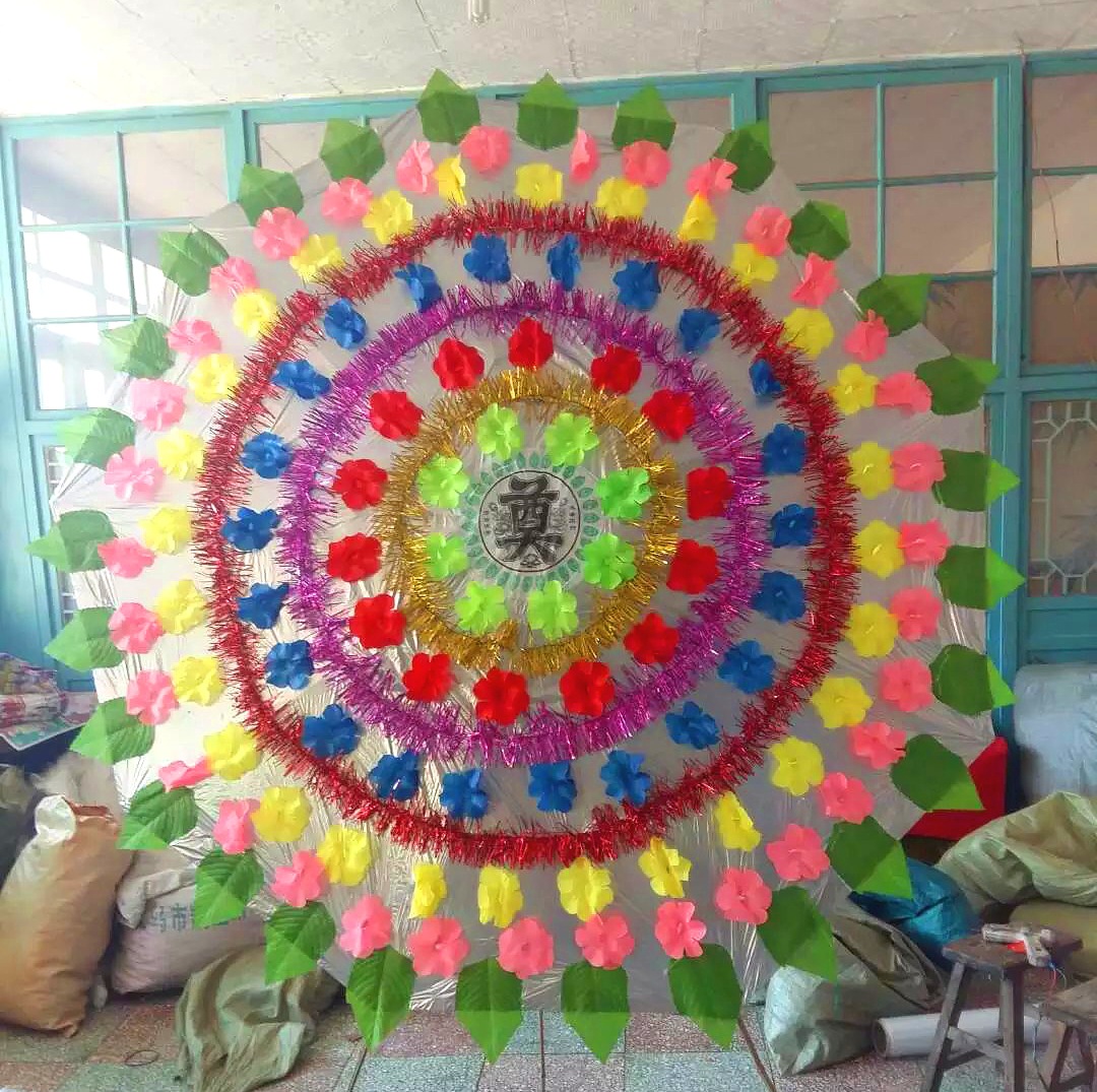 阿娟殡葬用品批发销售2米竹竿腿高档布花圈厂家直销价格优惠