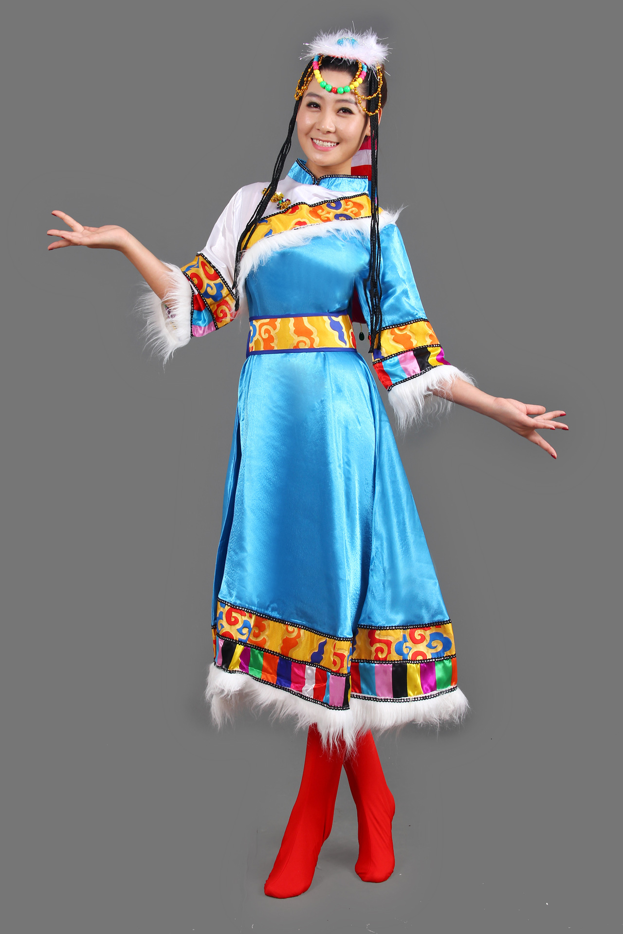 新款女装 藏族舞蹈服饰/秧歌服装/少数民族服饰/广场舞演出服批发