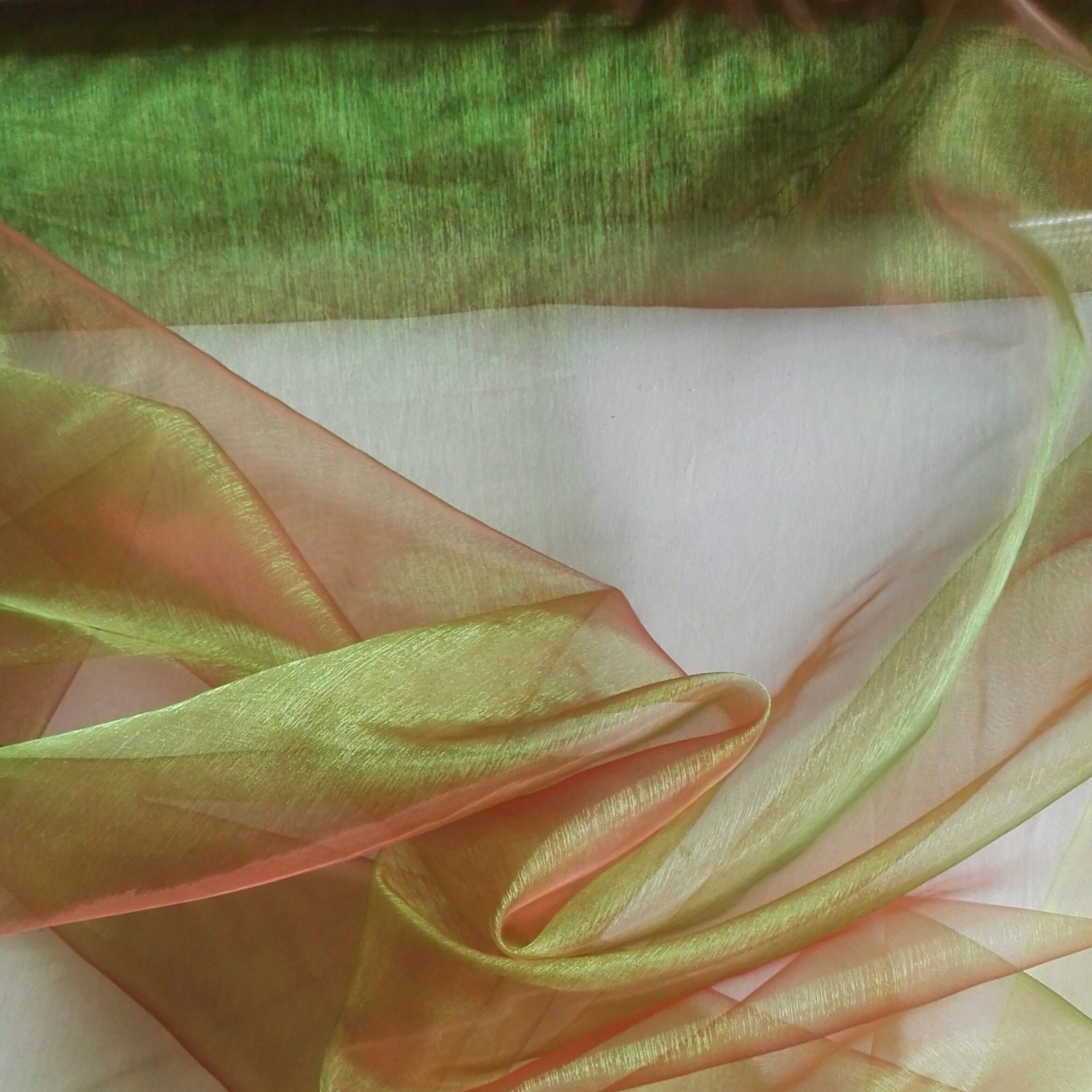 双色欧根纱渐变雪纱软纱布装饰变色纱布 装饰装潢纱布 鲜花纱多色