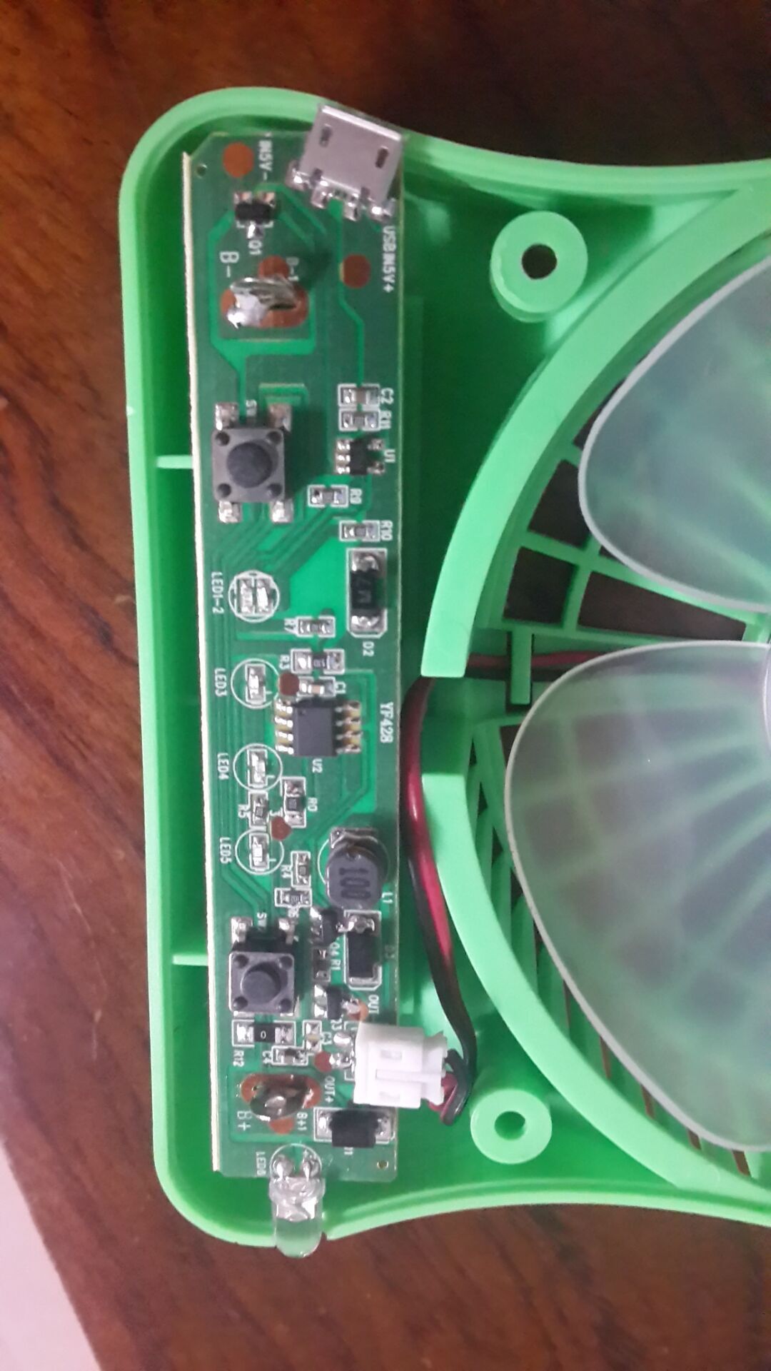 usb迷你小风扇控制板手持小风扇主板三档带led灯芭蕉扇pcba