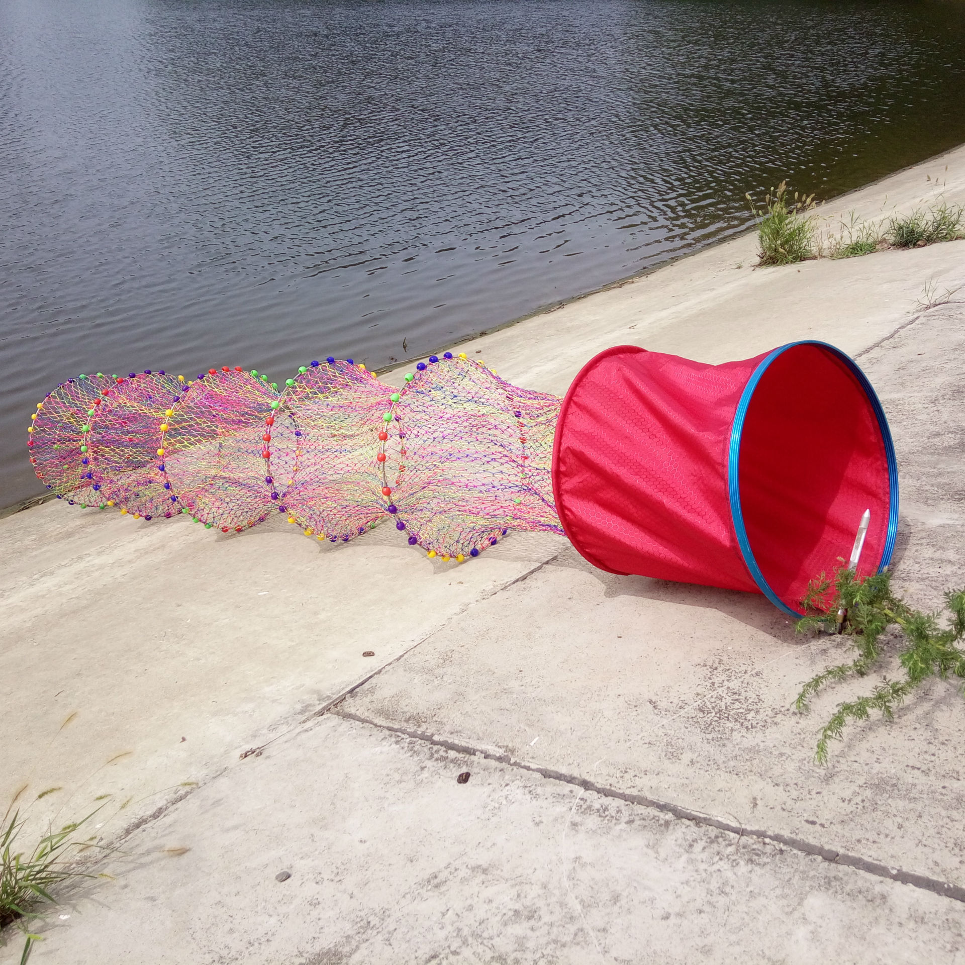 鱼护手工编织大力马黑坑鱼户渔具涂胶竞技黑坑台钓纳米手编织渔.