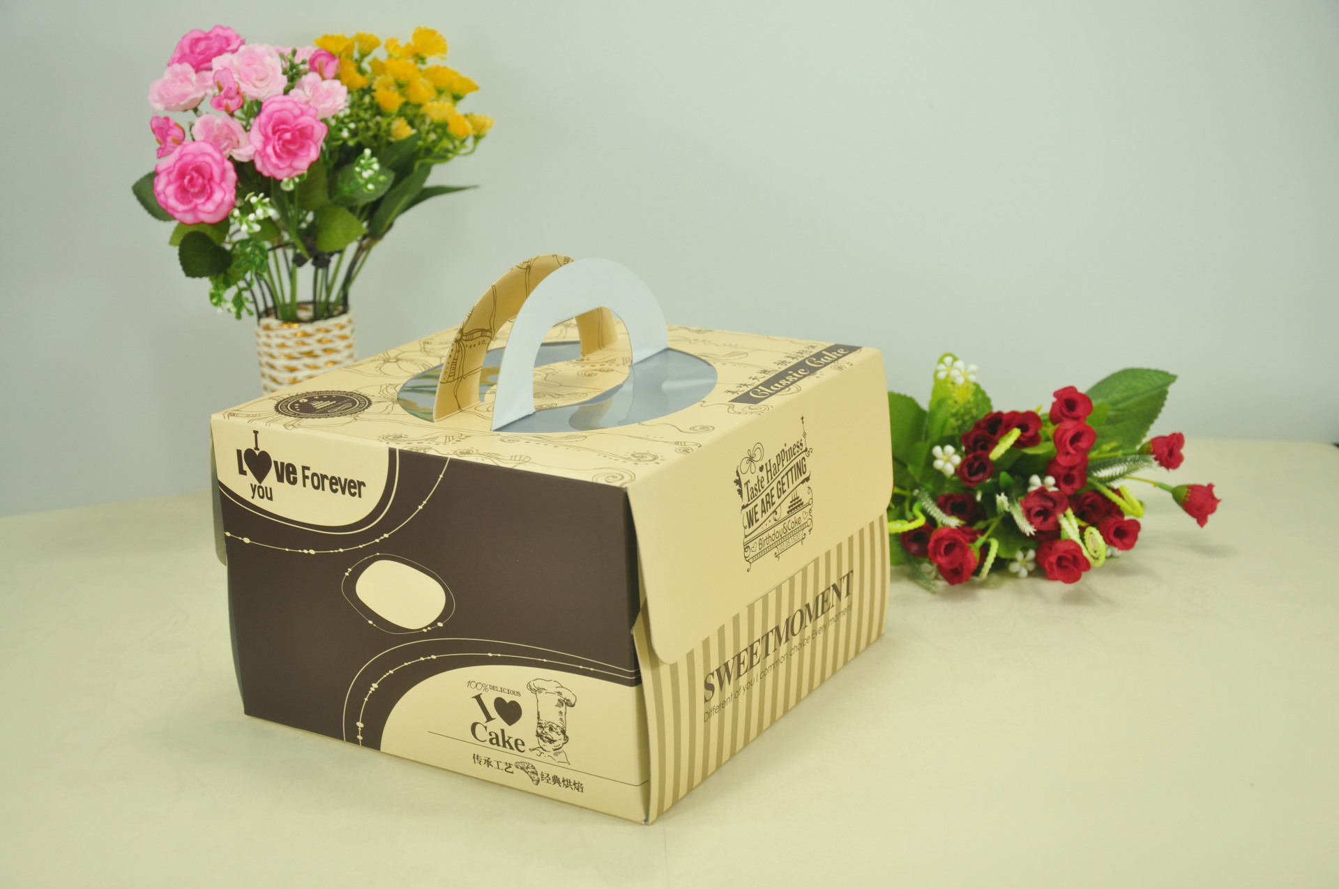 兴隆厂家直销提手蛋糕盒 生日礼品蛋糕盒 可定做