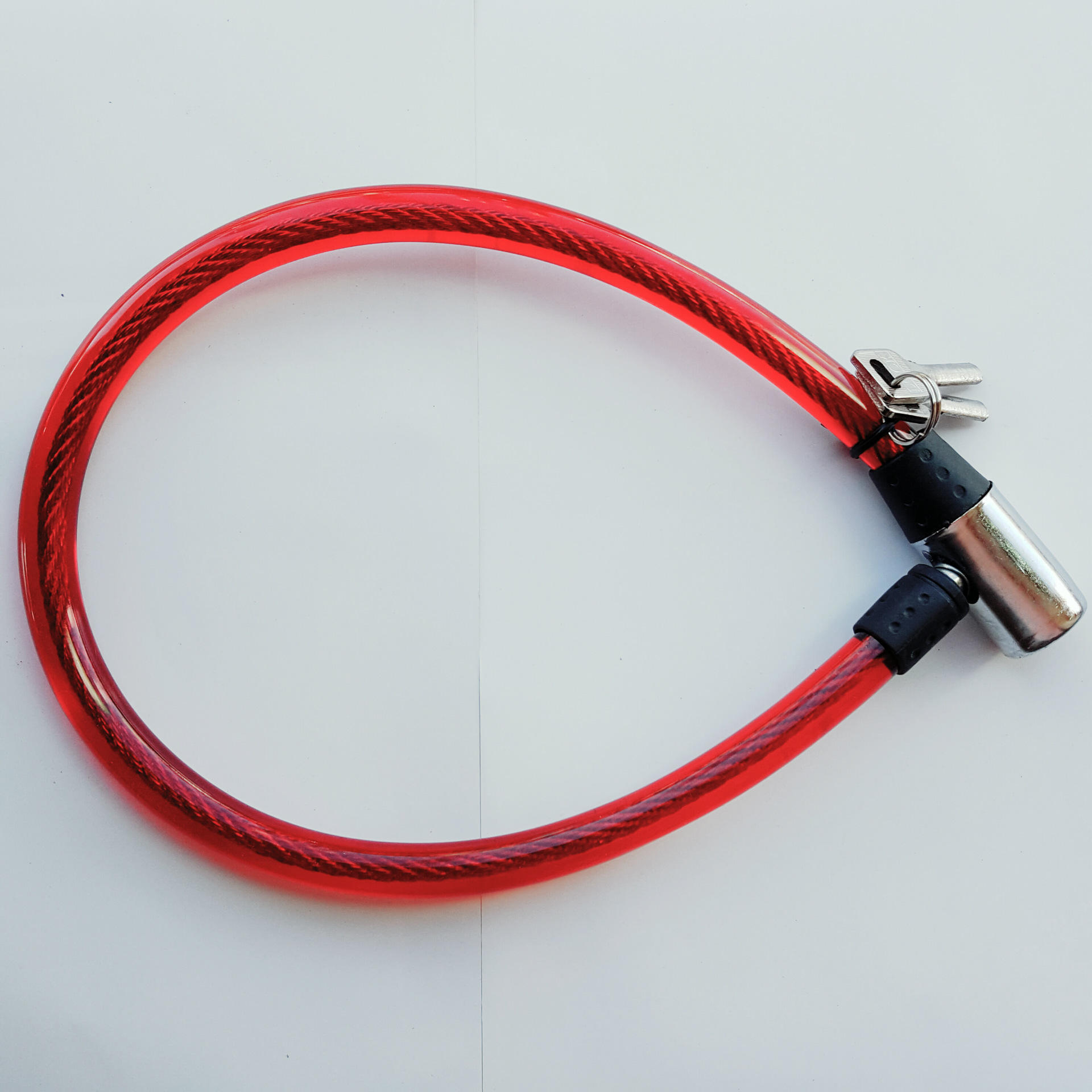 自行车锁钢丝钢缆锁 儿童车普通锁山地车 链条锁环形锁 长度62cm-报价