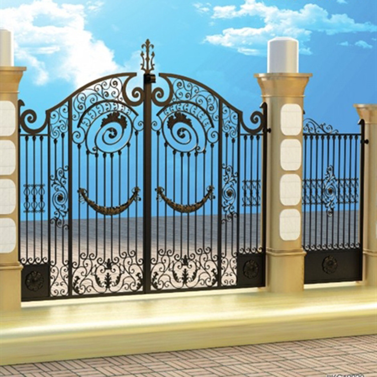 庭院铁艺不锈钢铝艺大门安全门别墅室外电动平移门防盗门厂家加工