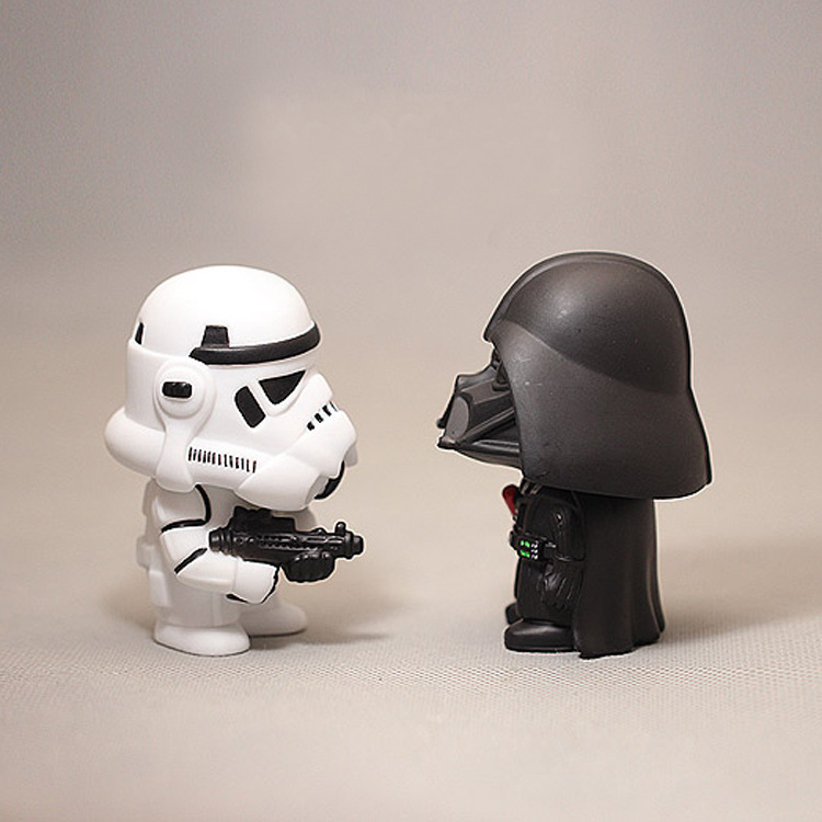 星球大战 star wars 白兵 黑武士 盒装 搪胶公仔 q版 摆件