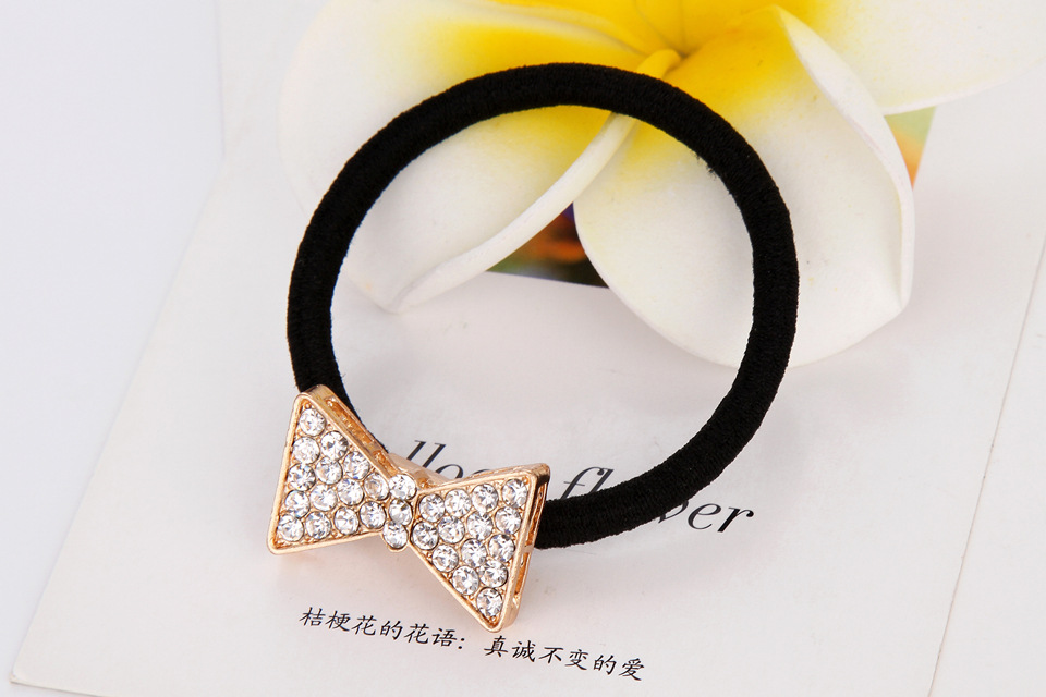 三叶花水钻发圈发绳扎头发马尾皮筋头绳头圈 韩版潮发饰头饰品