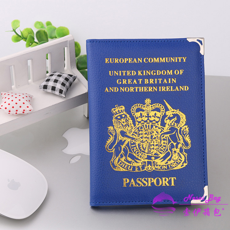 英国pu护照套passport护照本功能皮套机票夹卡包可定制logo