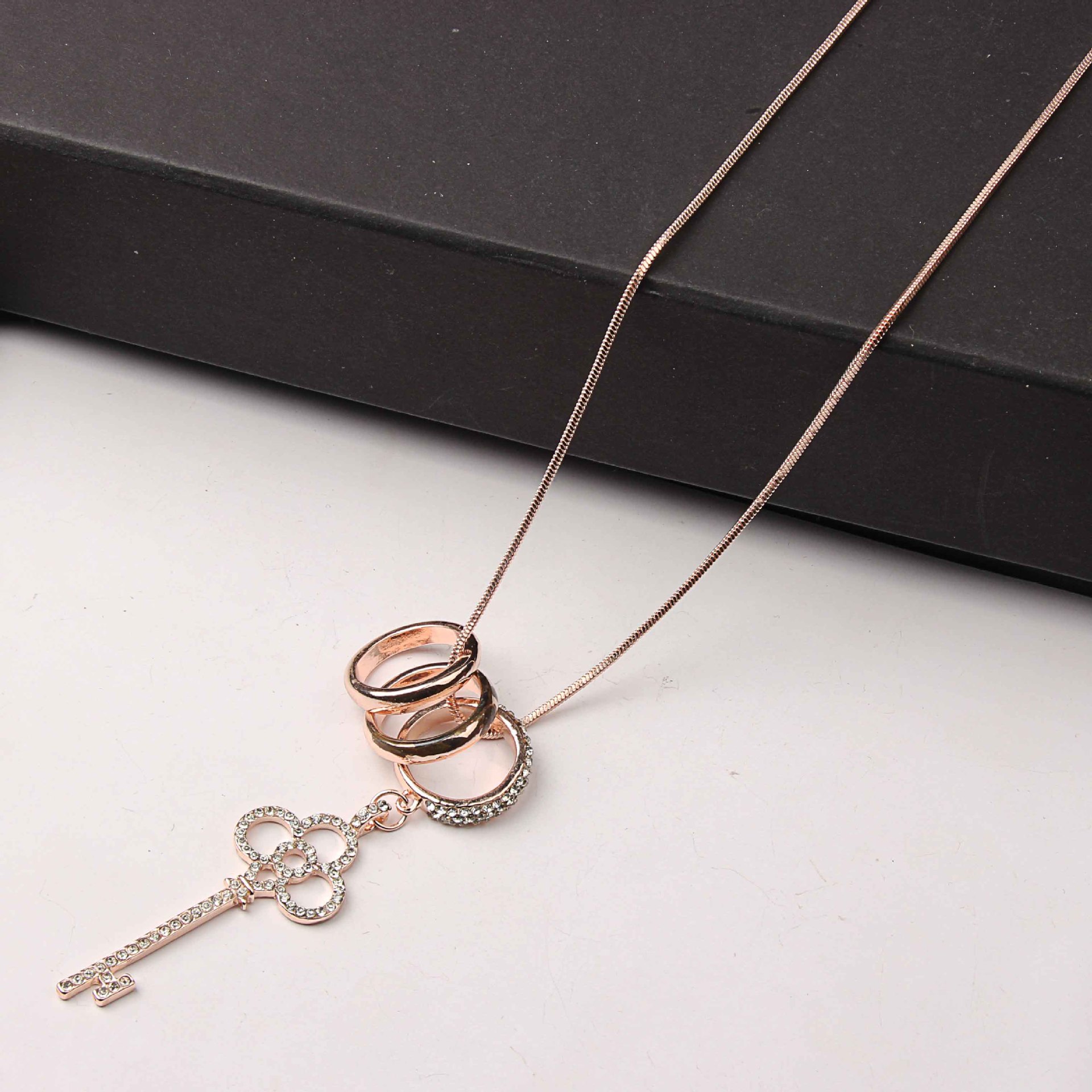 韩版水晶流苏毛衣链秋冬长款吊坠项链气质女