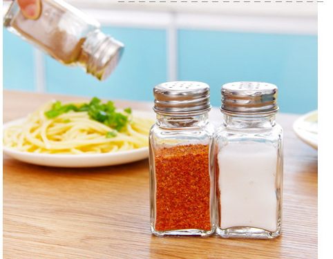 厨房用品 无铅玻璃胡椒瓶 椒盐瓶 调料瓶 网孔调味罐 方形 100ml