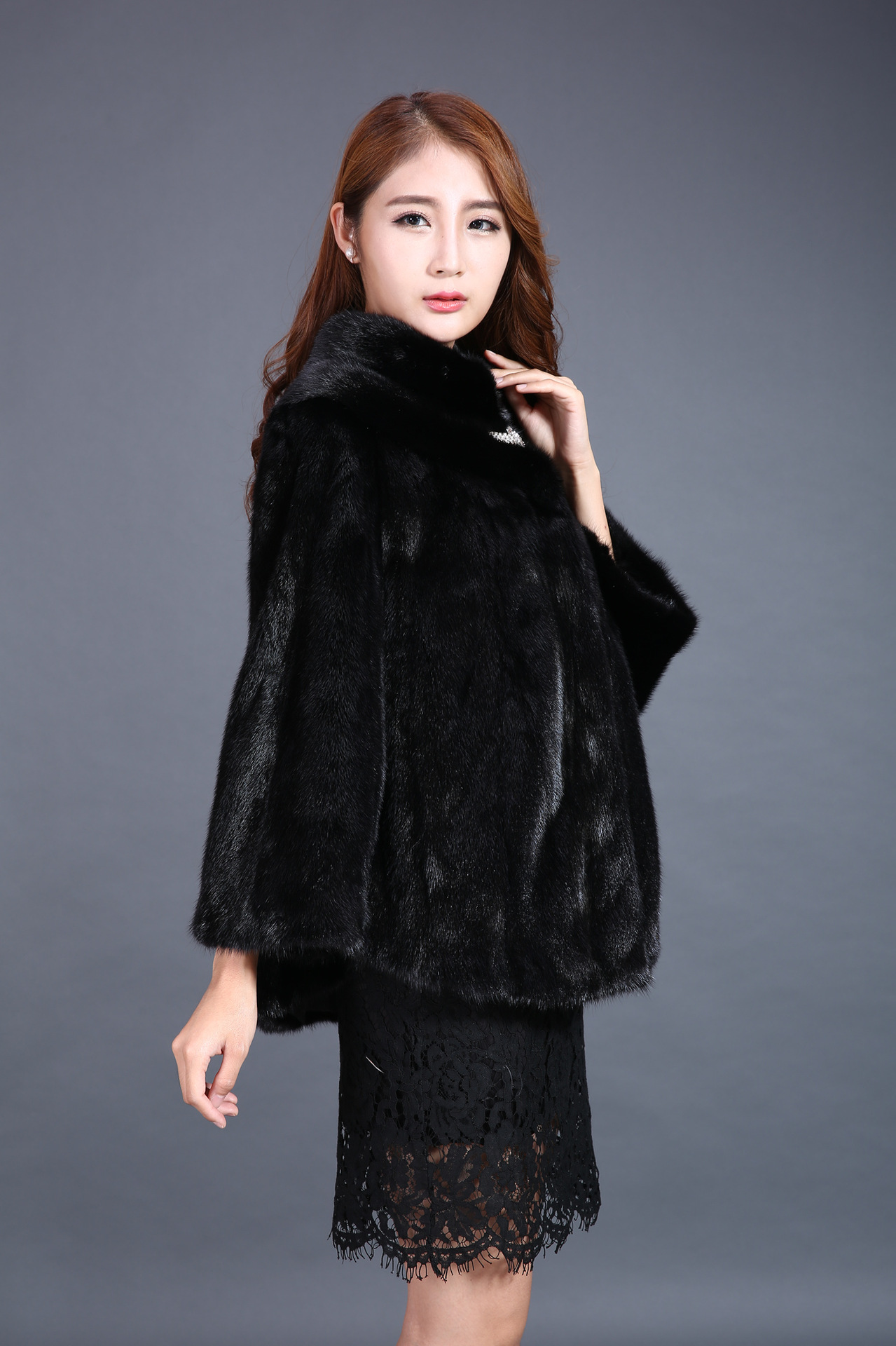 2016冬季 新版 短款 水貂 整皮 多浪 皮草 女士 外套 皮草 厂家