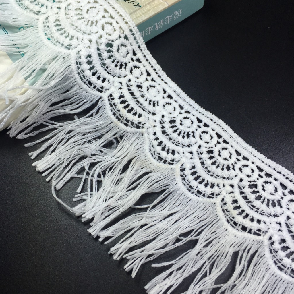 爆款刺绣牛奶丝流苏花边 服装辅料水溶牛奶