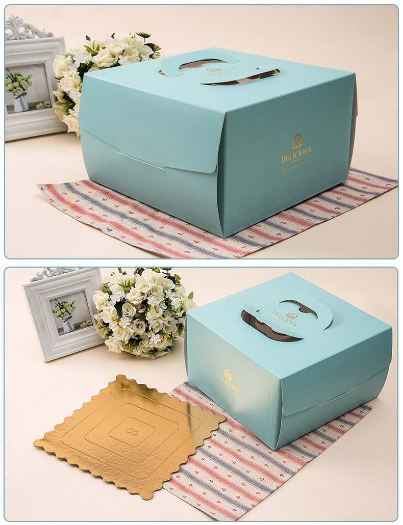 专业生产 手提蛋糕盒创意食品包装 6寸/8寸/10寸定制蛋糕盒 批发