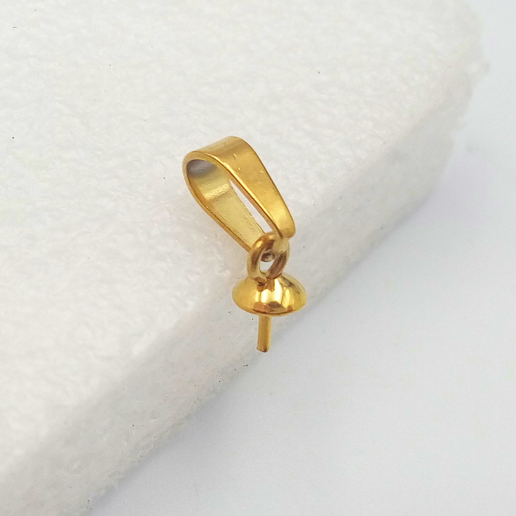 防过敏不锈钢瓜子扣 电镀金色diy珍珠扣 吊坠项链饰品配件 饰品扣