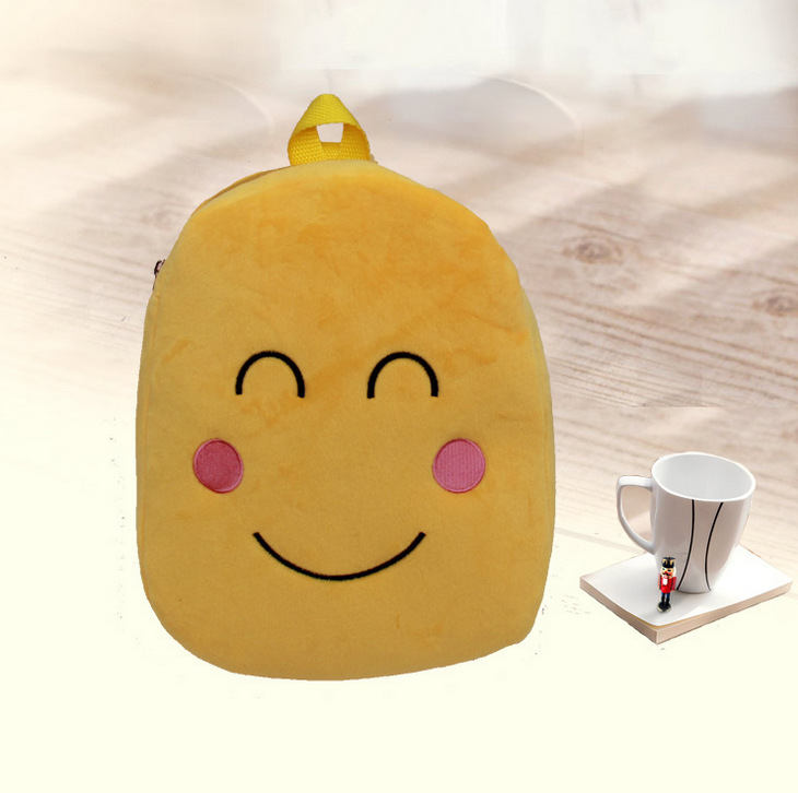 qq表情emoji搞怪儿童背包 男女可爱时尚幼儿园学生双肩.