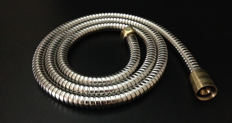 304不锈钢金属软管 抽拉防爆淋浴软管 双扣铜头铜帽花洒管.