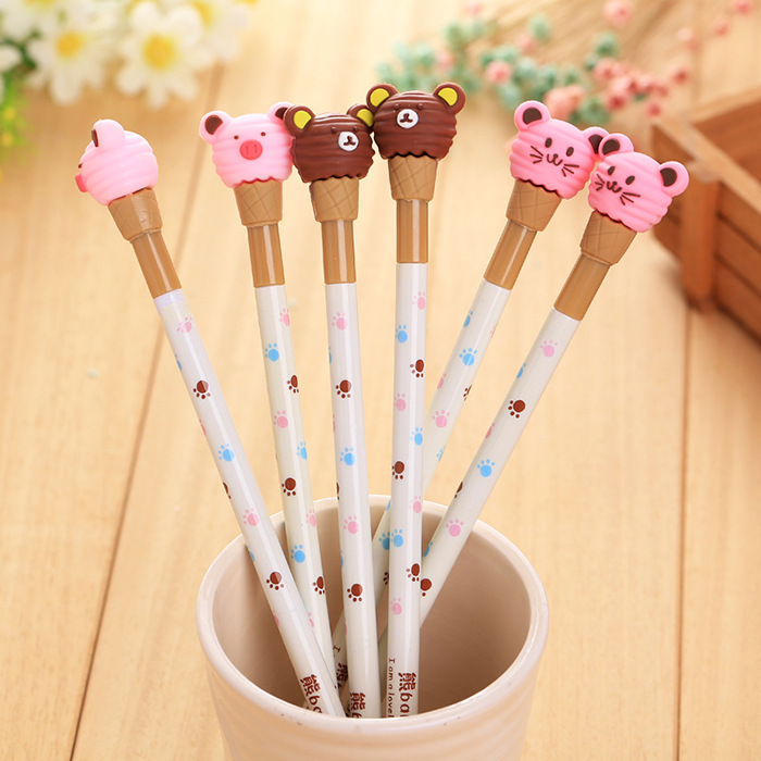 韩国文具 创意 可爱卡通小猪中性笔 小熊