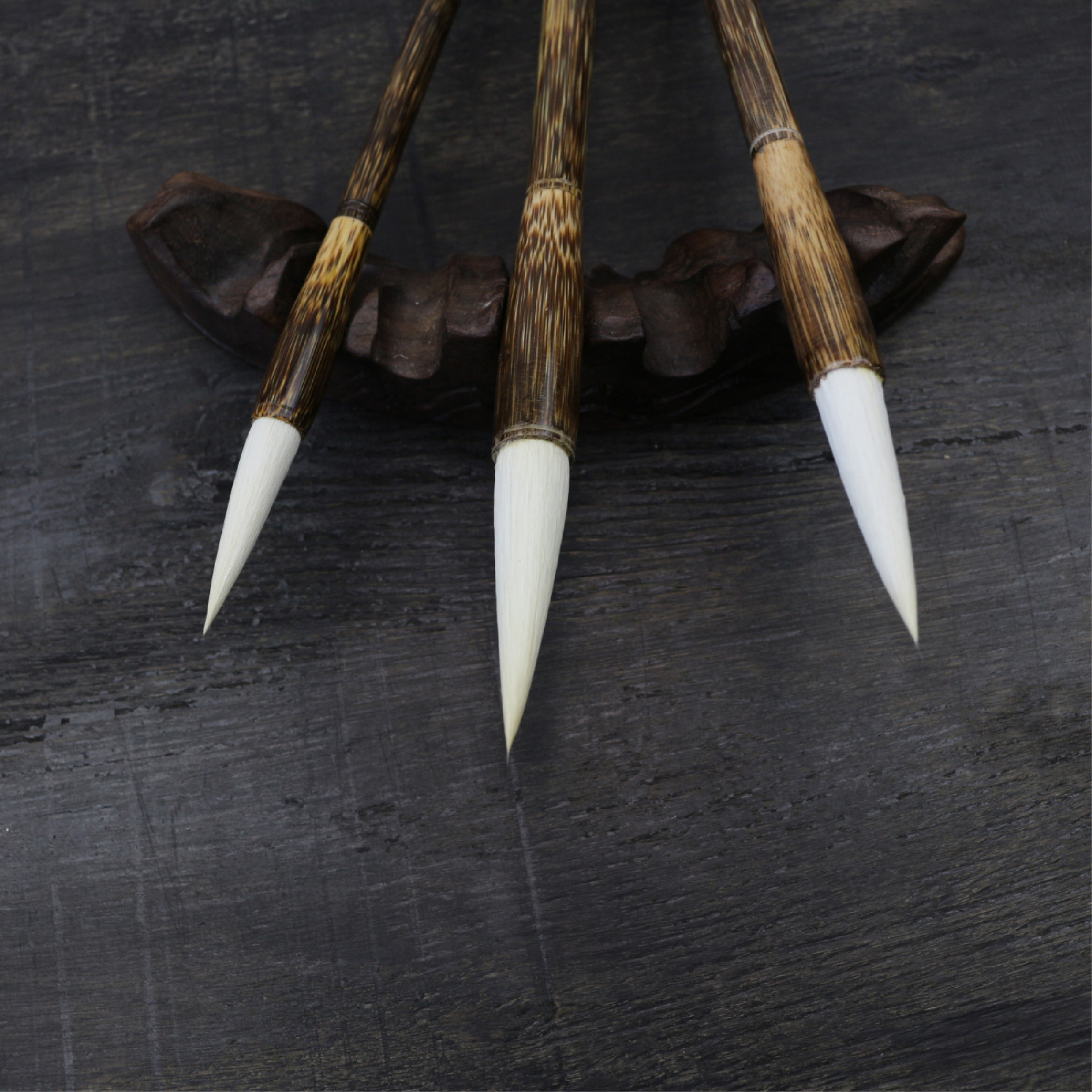 厂家直销批发定制羊毫毛笔 棕竹羊毫书画练习作品文房四宝套件