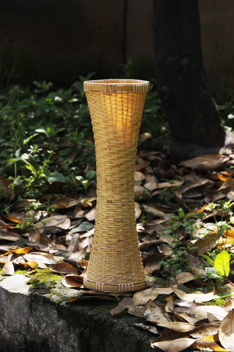 白竹编织花瓶 插花配件 竹编花器 家居摆件 简约日式 竹