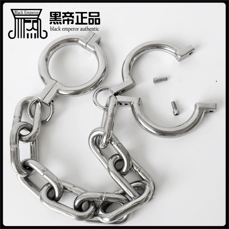 黑帝厂家直销2016年新款不锈钢圆形脚镣夫妻情趣用品成人玩具