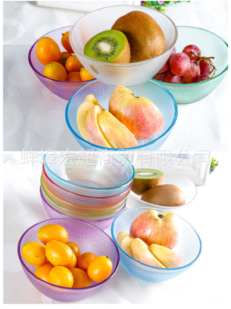 炫彩珠点碗六件套 玻璃碗套装 促销杯 雨点杯 礼品碗商务礼品