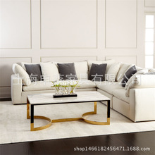 美式乡村布艺转角沙发客厅L型软包沙发组合大小户型客厅家具