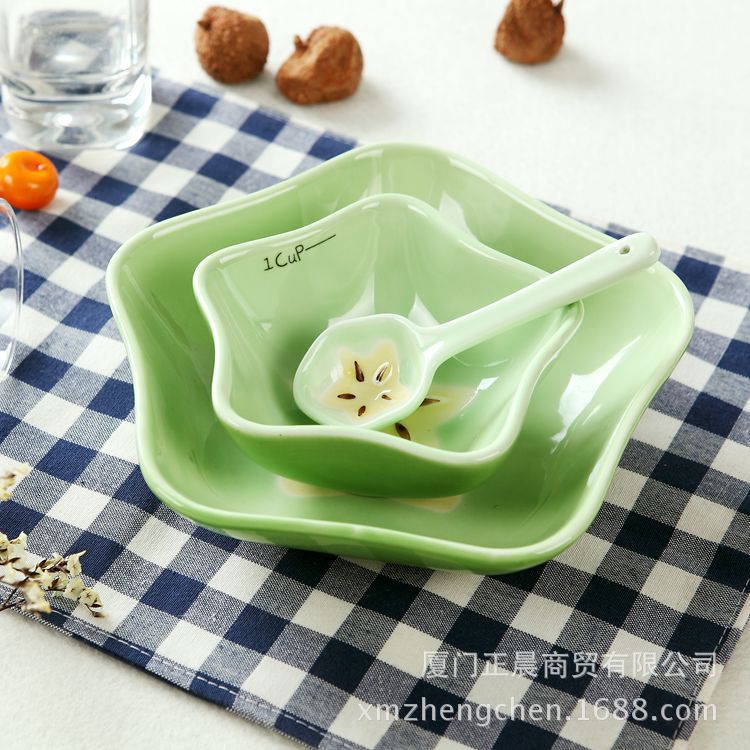 Daily Ceramic Fruit Bowl Tableware 3-Piece Set Children's Tableware Creative Cartoon Cute Bowl Factory Direct Supply