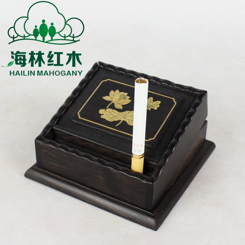 红木半自动烟跳弹烟盒高档弹烟器实木香菸盒商务创意礼品装饰摆件