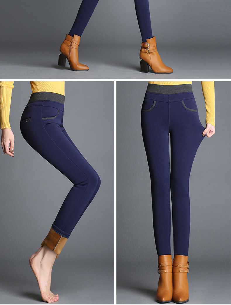 哥弟特价女裤秋冬加绒女装正品牌高腰显瘦休闲修身长裤子小脚裤女