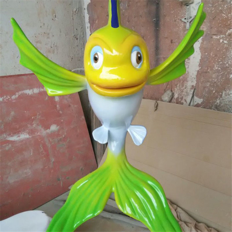 户外创意玻璃钢海洋动物造型定制仿真玻璃钢鱼雕塑玻璃纤维卡通鱼