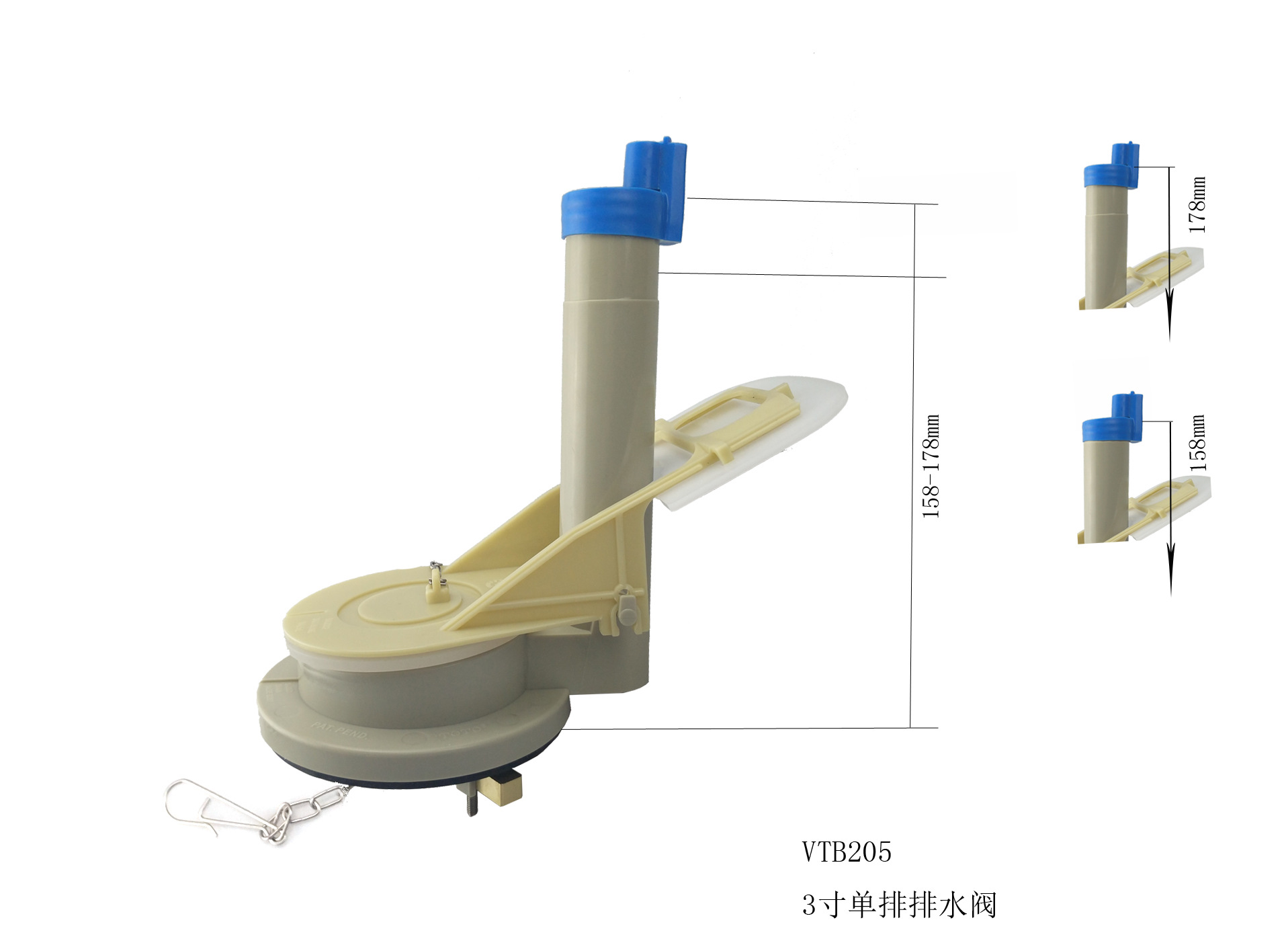 马桶配件 水箱配件 3寸单排排水阀 toto款