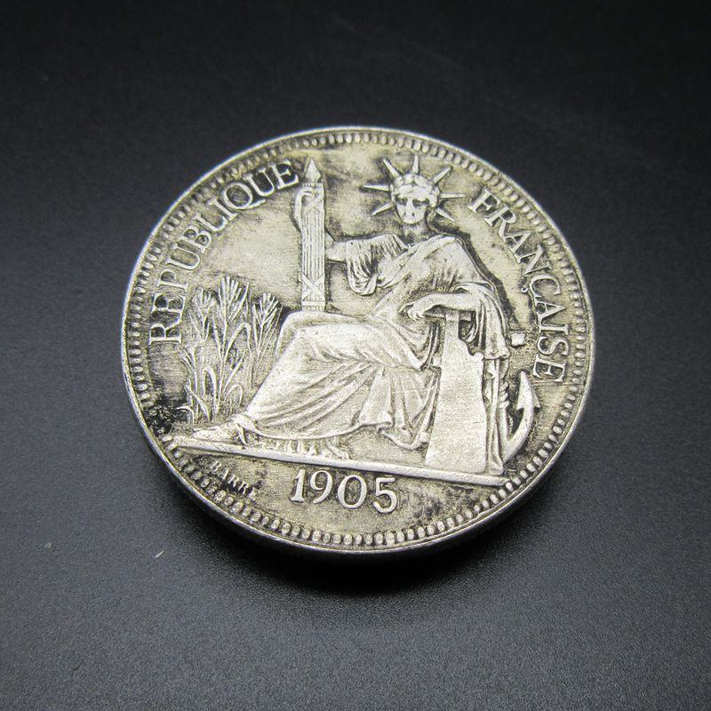 大量批发古玩钱币电影道具白铜银元仿古铜钱英国自由女神1905