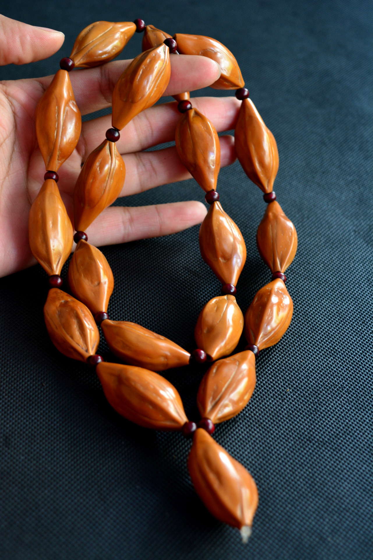 承宣核雕 纯手工橄榄核怪籽长串手串 橄榄胡工艺品 文玩把件批发