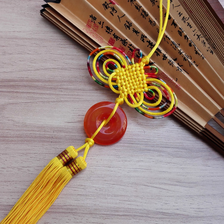 jy709 高档绕线配玉中国结汽车挂件 古典道具装饰玉佩挂件批发