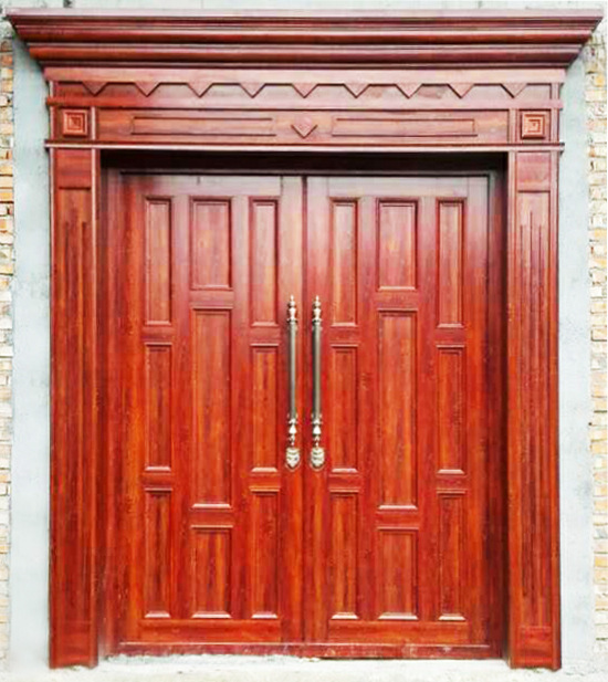 2016新款仿古花梨木纹铝合金大门铝大门别墅门别墅大门铜铝门