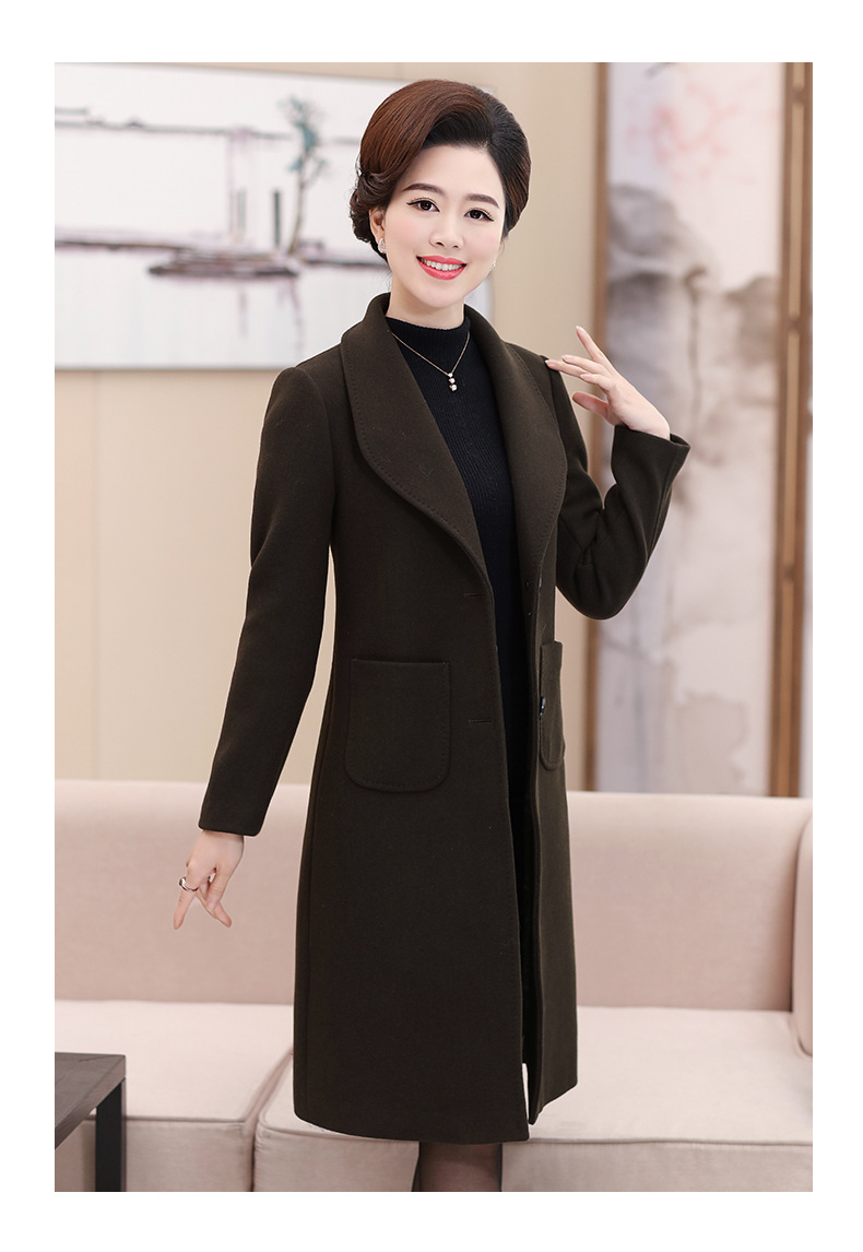 声玛施中老年女装羊绒大衣中长款**中年妈妈装羊毛呢外套女