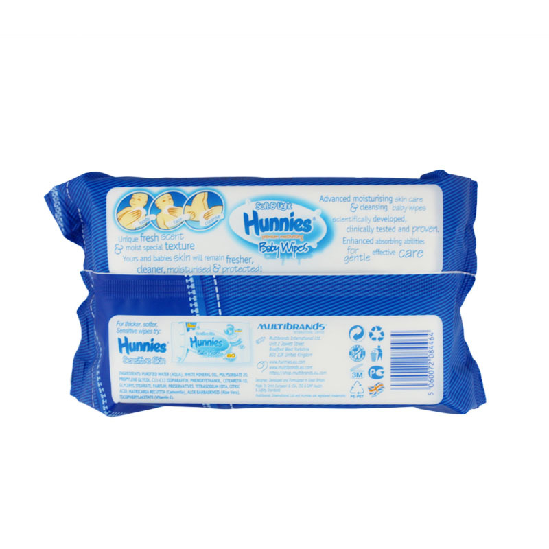 英国Hunnies汉尼斯保湿型 80片 婴儿用清洁湿巾（带盖）