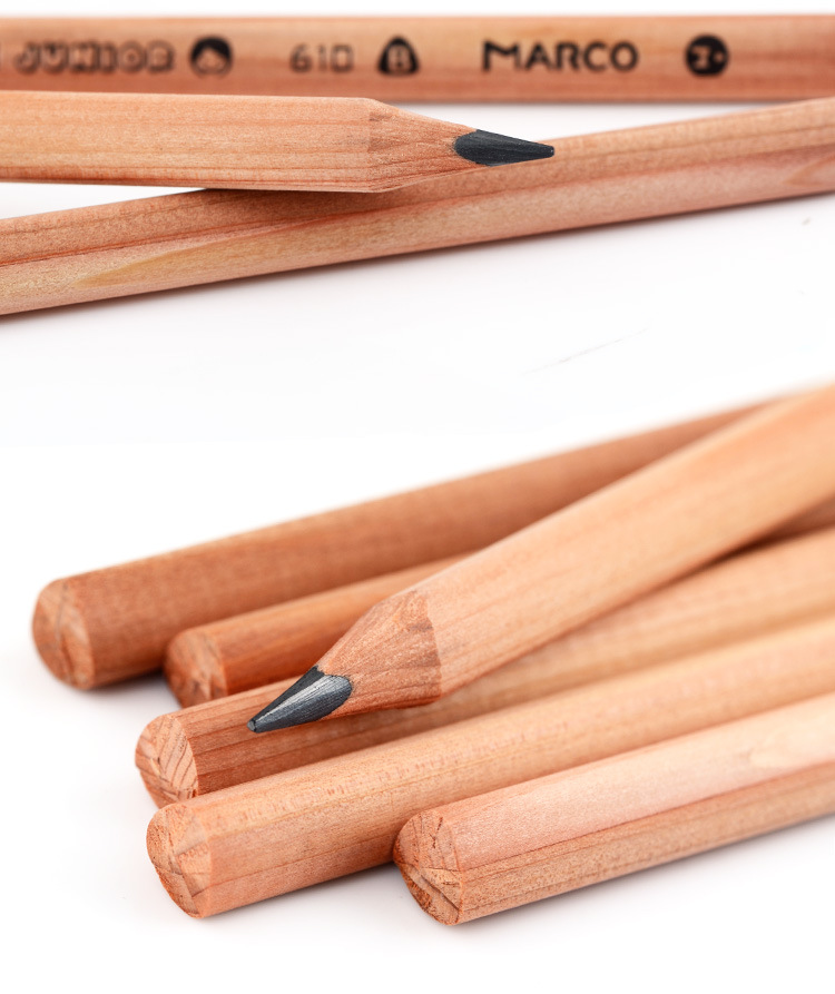 marco马可610-6cb儿童学龄前专用三角铅笔粗杆原木书写铅笔