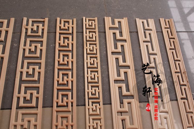 供应中式木线条 古典中式装修风格 x001镂空实木装饰线条