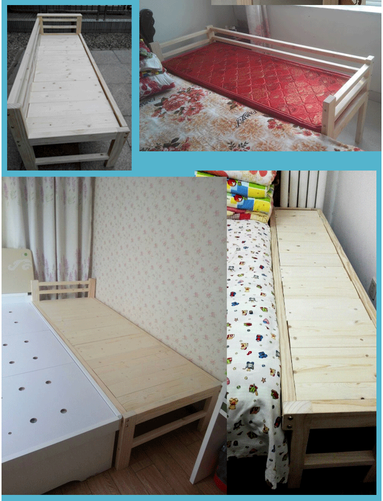 加长加宽床实木床松木拼床单人拼接床板儿童床带护栏可定做 河北 北京