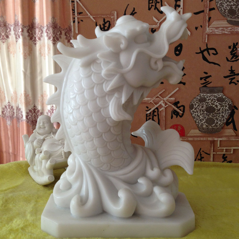 石雕龙鱼 汉白玉石雕小龙鱼 招财喷水鱼 鲤鱼跃龙门 园林景观雕塑