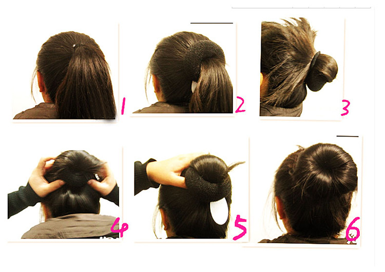 韩版风甜甜圈带粘盘发器公主头蓬松盘发垫发器包头增发垫美发工具