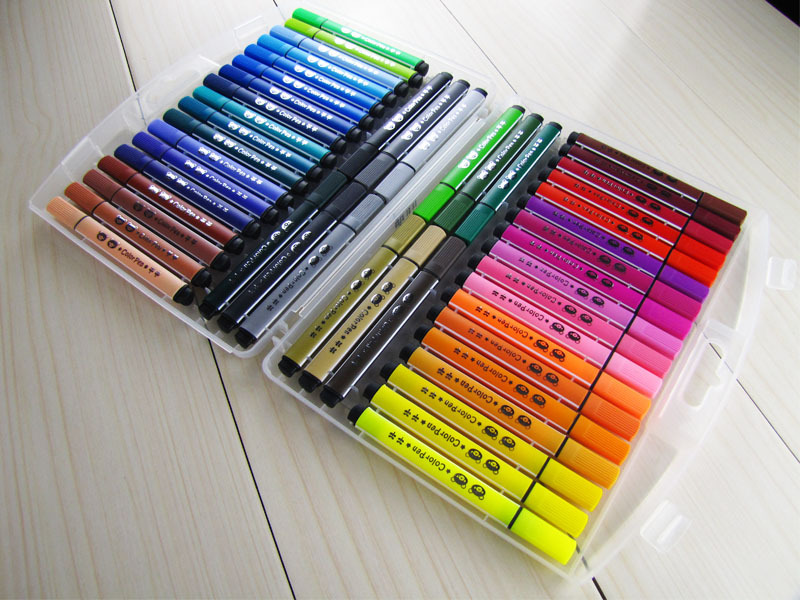 掌握48色水彩笔 大容量三角握杆可水洗 无毒36色水彩笔彩色画笔