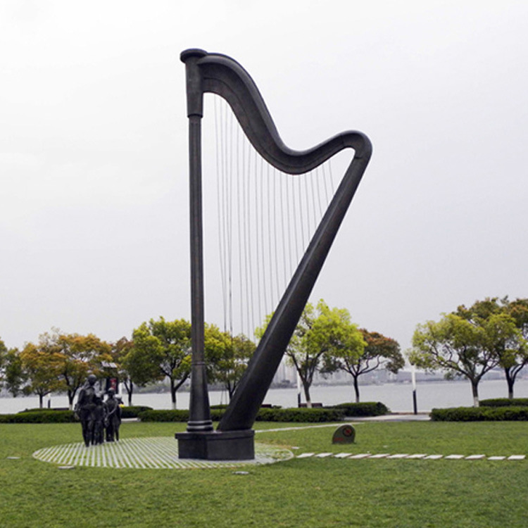 厂家玻璃钢竖琴 购物商场步行街美陈装饰布置 展示景观雕塑定做