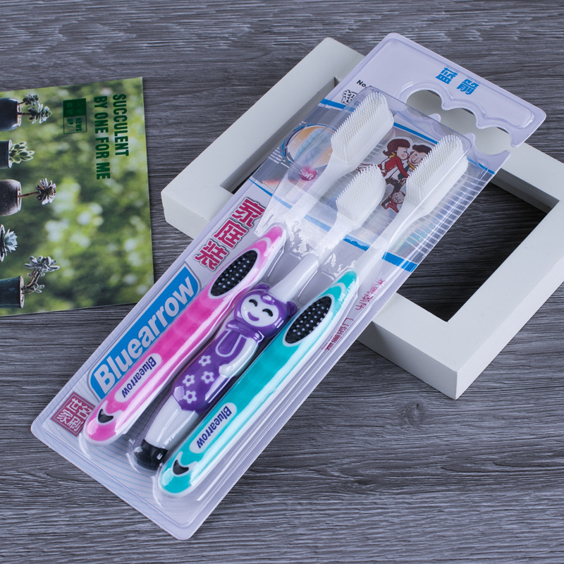 家居生活用品3只装家庭用牙刷套装纳米软毛