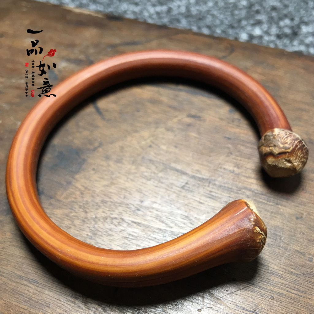 西藏天然金刚藤手镯无节药藤镯子非鸡血藤男女情侣木镯子6-10mm粗