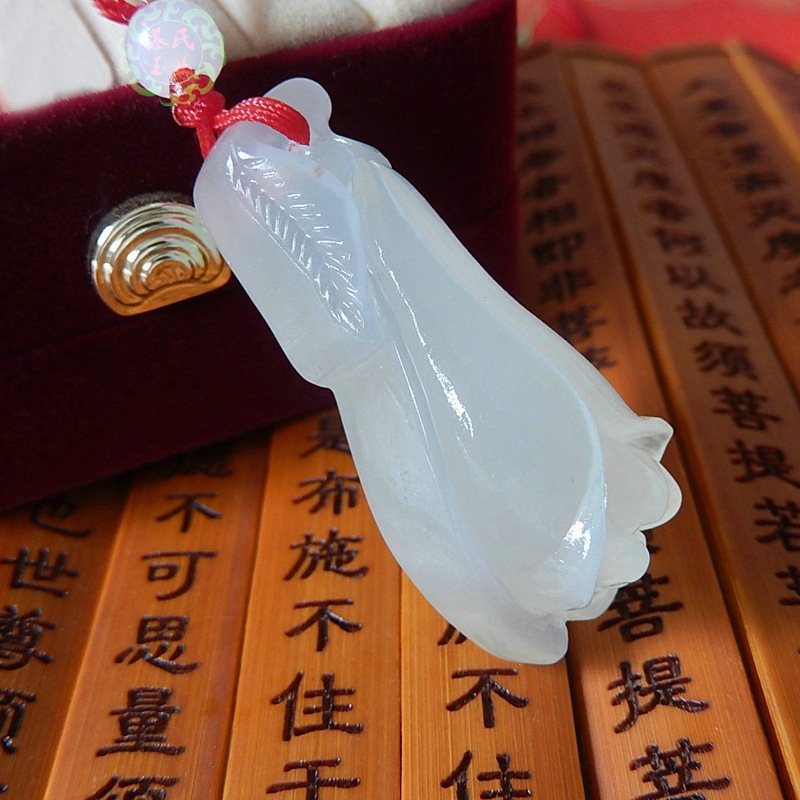 天然岫玉玉吊坠男女款兰花玉坠玉石玉佩吊坠玉项链毛衣链挂件挂坠