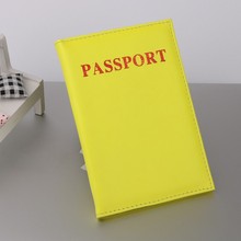 荧光passport护照本英文护照夹PU护照套机票夹旅行证件包