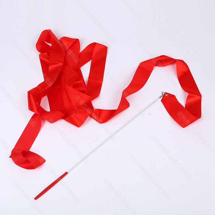 艺术体操彩带健身用品 4米彩色体操飘带厂家直销 室内舞蹈彩带