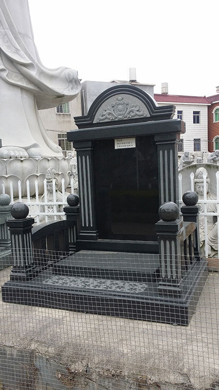 富侨石雕墓碑 中国黑纪念碑雕刻 墓地墓园殡葬牌位